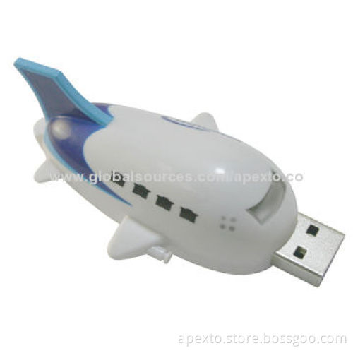 Plane USB Stick, Customized Logos Welcomed, 1 to 32GB Capacity, Supports Microsoft's Windows OS